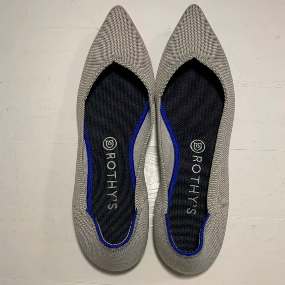Rothy’s Flax Birdseye Gray Point Flats Size 10.5